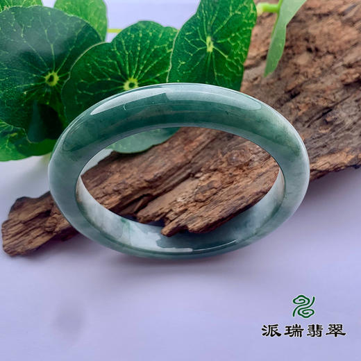 派瑞翡翠 翡翠手镯 糯种 飘花 商品图0