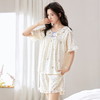 自然醒梵花云朵棉（带胸垫）睡衣女款夏季短袖短裤薄款花边甜美风女士家居服QH 商品缩略图2