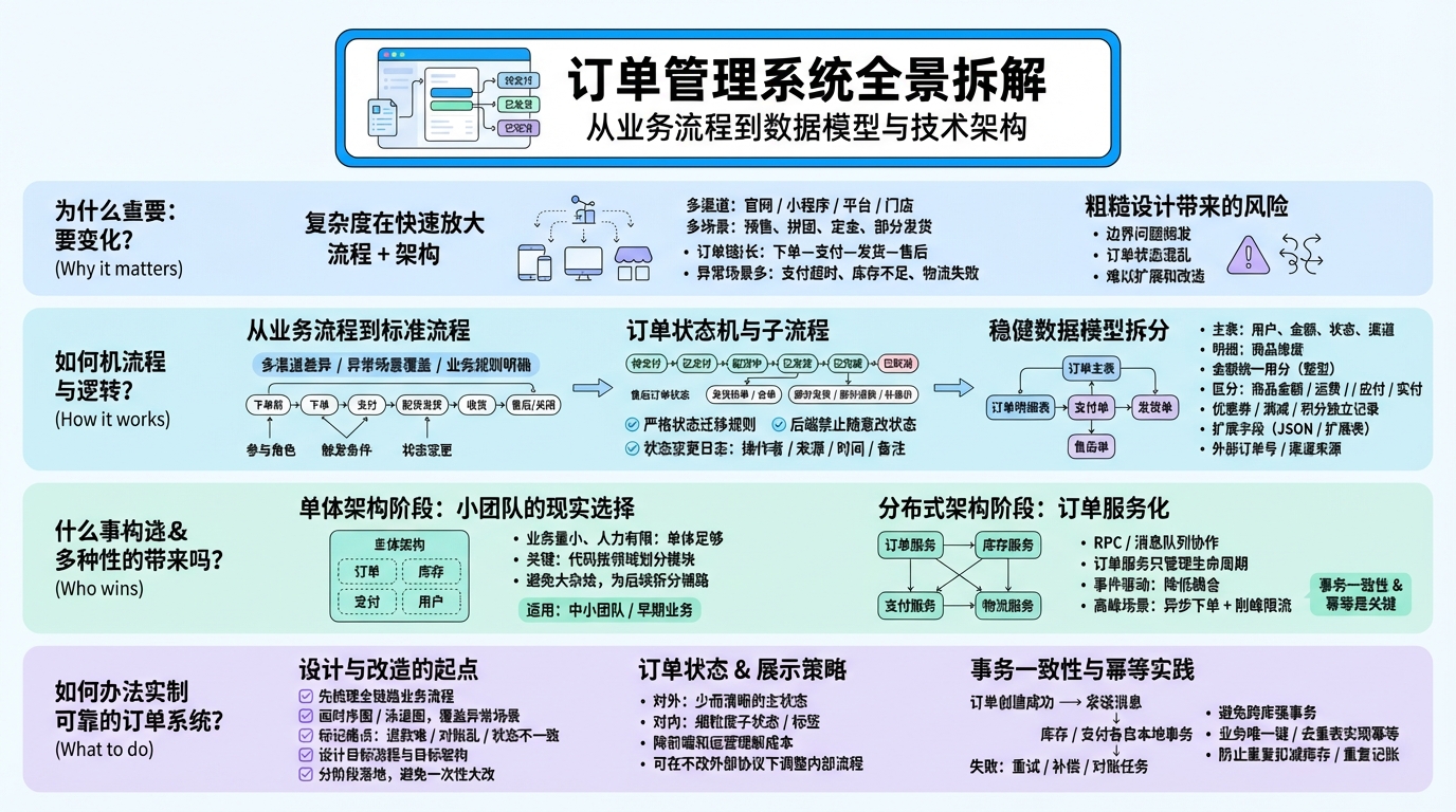 订单管理系统要先梳理哪些业务流程？