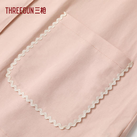 Threegun三枪 冰泉棉翻领开襟长袖长裤女家居套-T80145D02 商品图4