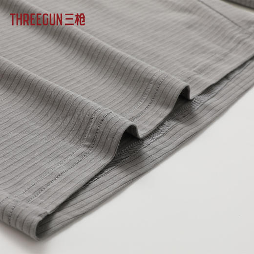 Threegun三枪 莱赛尔隐条圆领短袖短裤男家居套-T80141D01 商品图7