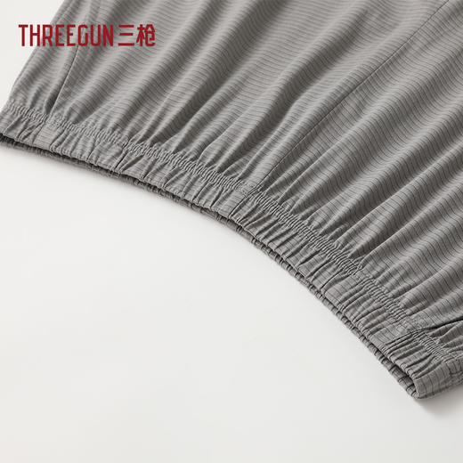 Threegun三枪 莱赛尔隐条圆领短袖短裤男家居套-T80141D01 商品图6