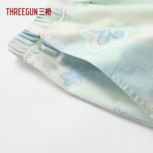 Threegun三枪 冰泉棉圆领短袖中裤女家居套-T80155D02 商品图8