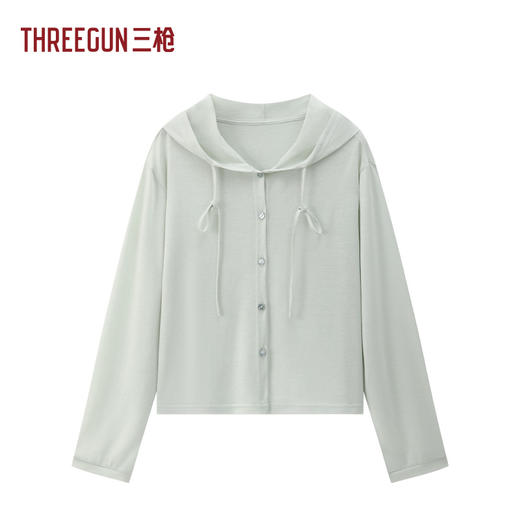 Threegun三枪 莱赛尔轻薄连帽女披肩-T80131A01 商品图1