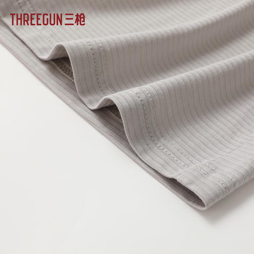 Threegun三枪 莱赛尔隐条圆领短袖短裤男家居套-T80141D01 商品图11