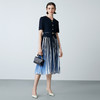 EITIE爱特爱夏新款时尚通勤假两件收腰百褶拼接渐变西装连衣裙7707429 商品缩略图3
