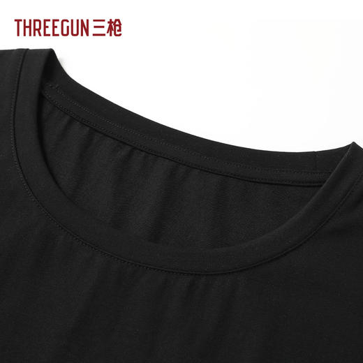 Threegun三枪 冰泉棉圆领短袖长裤女家居套-T80156D02 商品图6