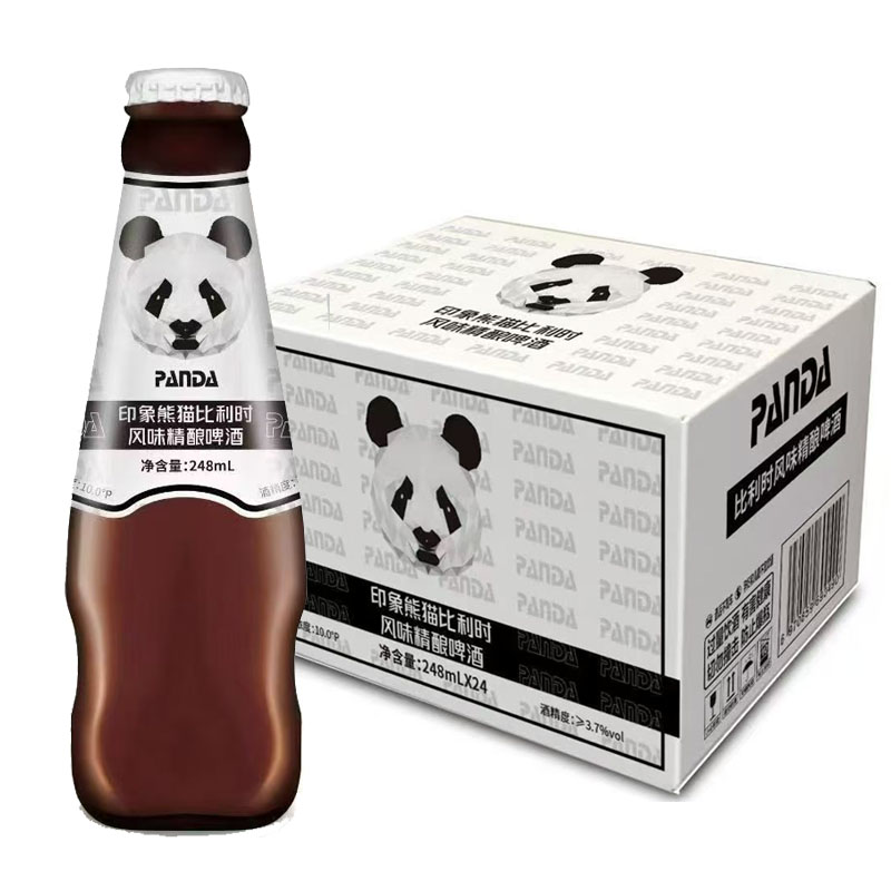 [啤酒]印象熊猫比利时风味啤酒248ml*24瓶整箱
