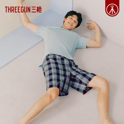 Threegun三枪 【机织布】男士沙滩裤家居短裤-50129B411 商品图3