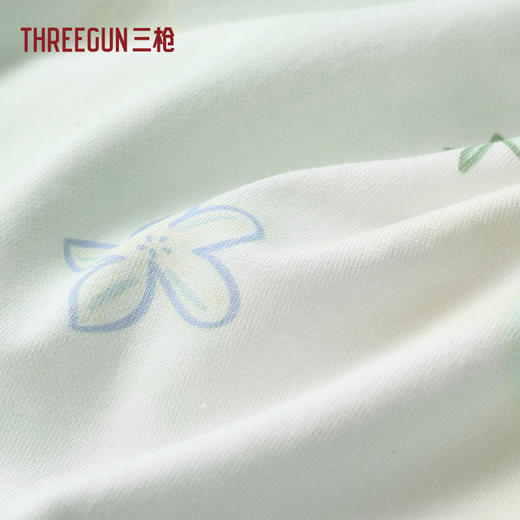 Threegun三枪 冰泉棉圆领短袖中裤女家居套-T80155D02 商品图9