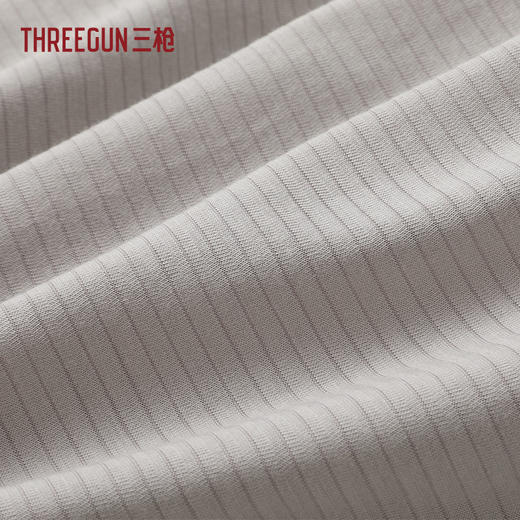 Threegun三枪 莱赛尔隐条圆领短袖短裤男家居套-T80141D01 商品图4