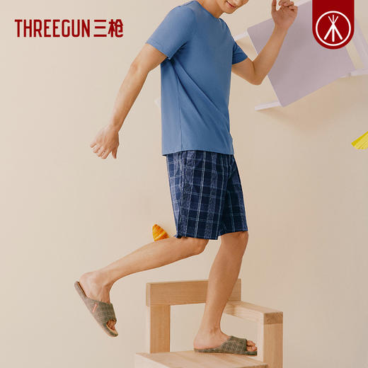 Threegun三枪 【机织布】男士沙滩裤家居短裤-50129B411 商品图6