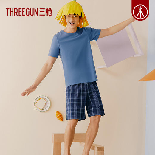 Threegun三枪 【机织布】男士沙滩裤家居短裤-50129B411 商品图2