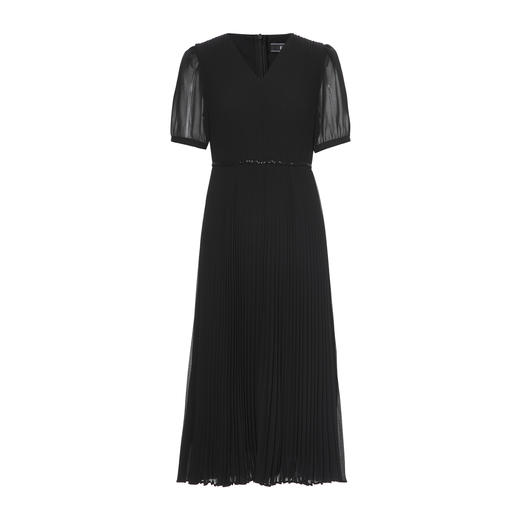 EITIE爱特爱法式优雅显瘦V领收腰百褶垂坠连衣裙夏季新款8207959 商品图10