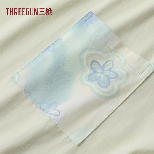 Threegun三枪 冰泉棉圆领短袖中裤女家居套-T80155D02 商品图2