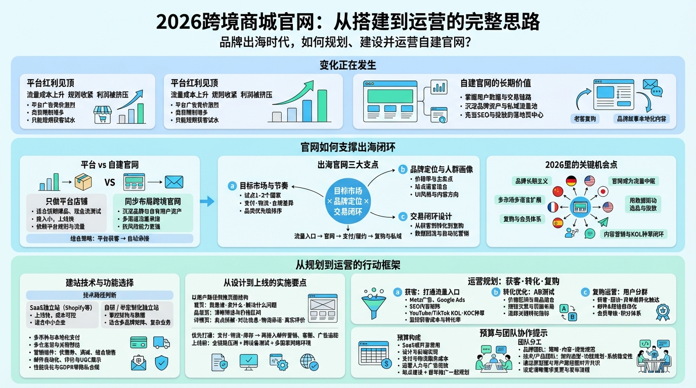 一、为什么2026还需要自建跨境商城官网？