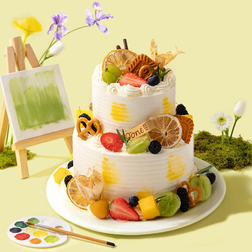 油画鲜果双层蛋糕 商品图0