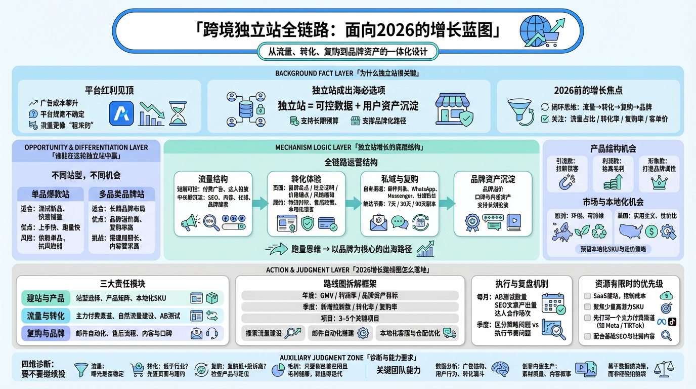一、2026年前独立站增长的核心思路是什么？