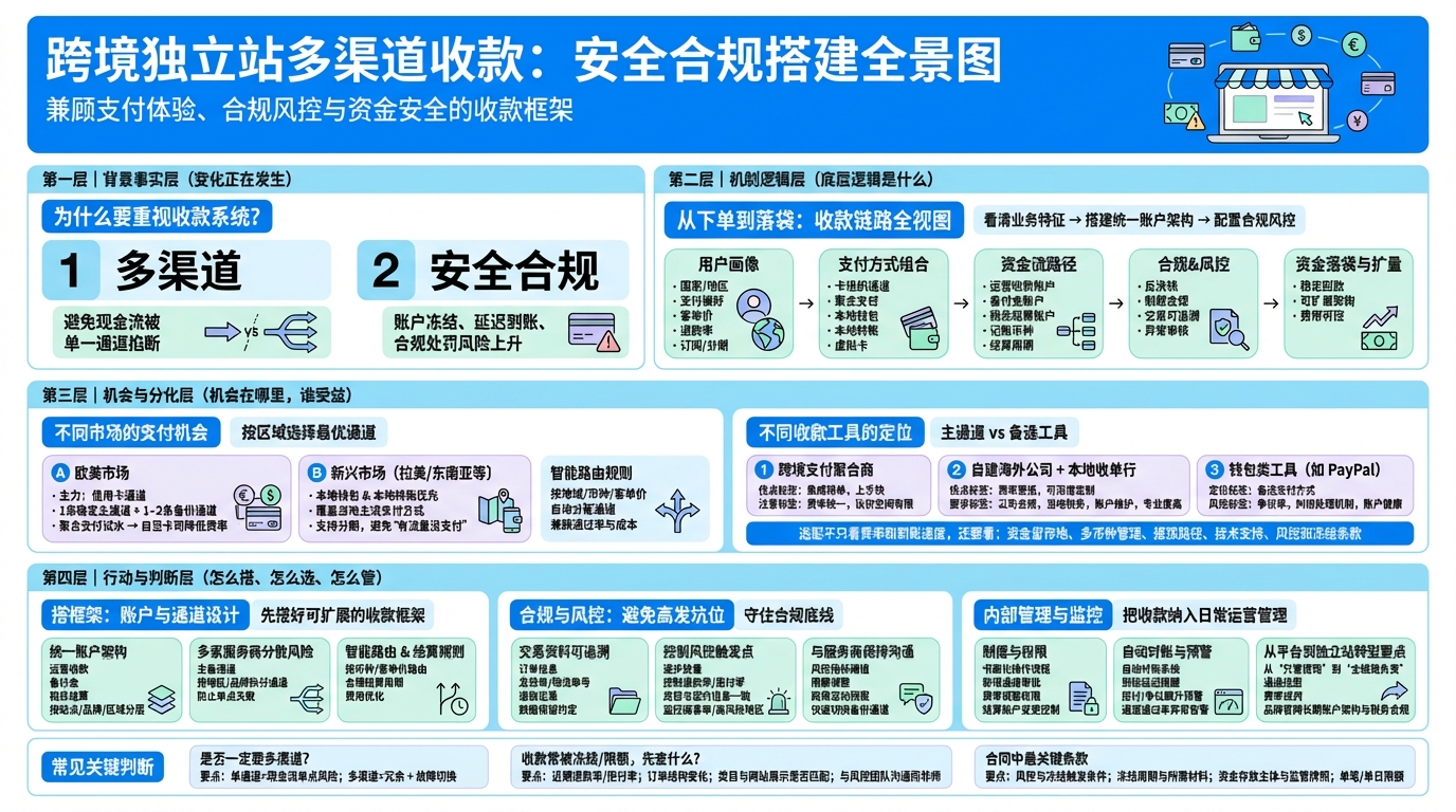 跨境独立站收款方案要先搭什么框架？