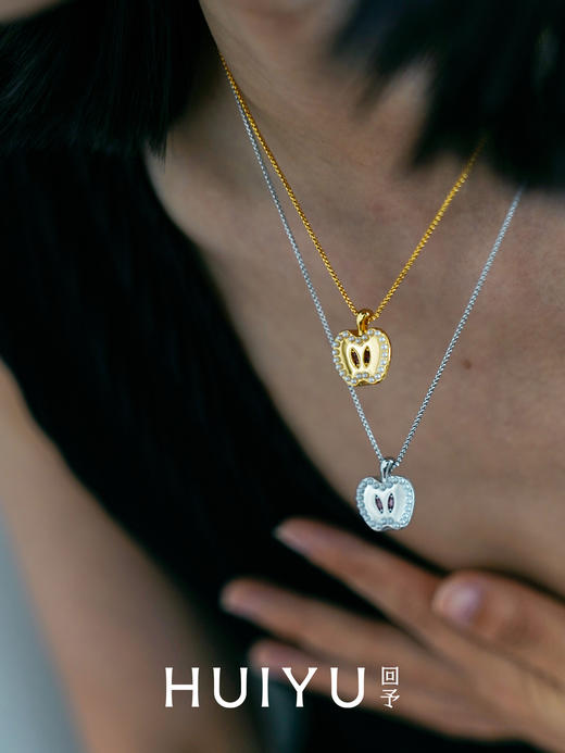 苹安果双面拉丝项链-银 商品图0