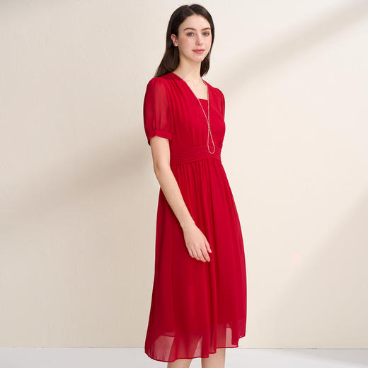 EITIE爱特爱法式优雅收腰飘逸轻薄显瘦连衣裙夏新款8207928 商品图3