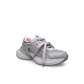 豪麟名鞋迪嘉女鞋时尚老爹鞋牛反绒面革+织物DJJGA61WX002灰色