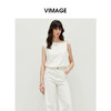 VIMAGE纬漫纪2026夏季新款斜肩设计感修身显瘦无袖T恤V2502106 商品缩略图4
