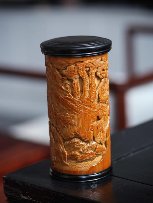 出手得卢°便携竹雕茶叶罐 商品图1