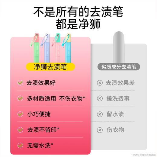 严选 | 净狮炫彩去渍笔 12ml*4支 油渍/果渍/灰渍应急去除 商品图2