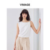VIMAGE纬漫纪2026夏季新款斜肩设计感修身显瘦无袖T恤V2502106 商品缩略图3