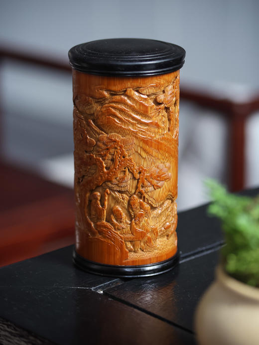 出手得卢°便携竹雕茶叶罐 商品图0
