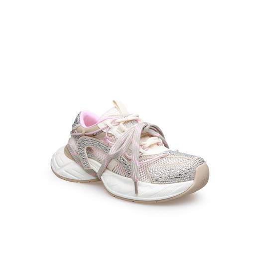 豪麟名鞋迪嘉女鞋时尚老爹鞋牛反绒面革+织物DJJGA61WX002杏色 商品图0