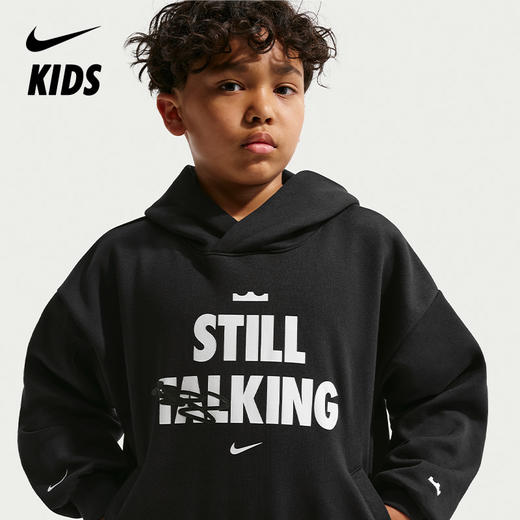 Nike LeBron "Shut Up And Dribble" 詹姆斯大童加绒篮球套头连帽衫 IQ0269 商品图0