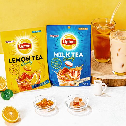 春日井立顿柠檬茶味/奶茶味糖果55g硬糖休闲零食袋装 064637/064638 商品图0