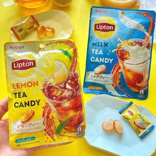 春日井立顿柠檬茶味/奶茶味糖果55g硬糖休闲零食袋装 064637/064638 商品图1