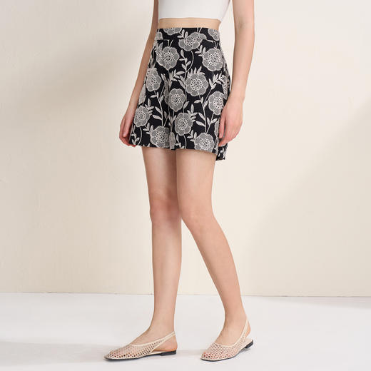 EITIE爱特爱直筒阔腿宽松印花休闲显瘦短裤夏季新款8205906 商品图1