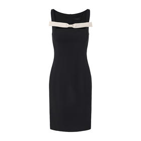 【盛夏爱丽丝】蝴蝶结拼接方领收腰吊带连衣裙