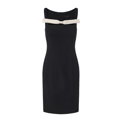 【盛夏爱丽丝】蝴蝶结拼接方领收腰吊带连衣裙 商品图0