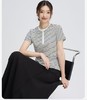 LS莱赛尔女士亨利条纹圆领半袖6312 商品缩略图0