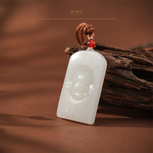 【千灯】羊脂白玉笑佛挂件 商品图0