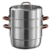 炊大皇（COOKER KING）蒸锅三层304不锈钢大号蒸笼加厚复合底燃气灶电磁炉通用 玫瑰金复底三层蒸锅 26cm 商品缩略图4
