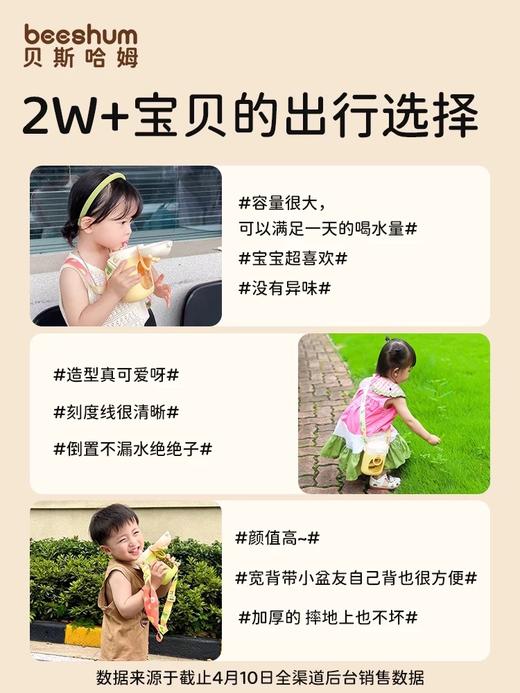 beeshum探险龙儿童水杯幼儿园外出防摔吸管学饮杯宝宝直饮喝水杯 商品图5