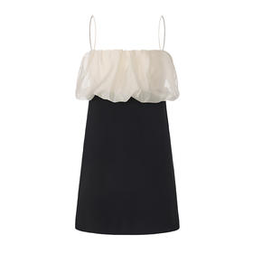 【棉花糖云】薄纱环绕云朵设计A字吊带连衣裙