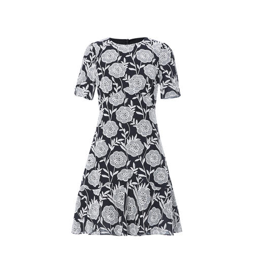 EITIE爱特爱气质高级感圆领收腰短裙浪漫印花连衣裙夏季新款8207953 商品图5