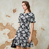 EITIE爱特爱气质高级感圆领收腰短裙浪漫印花连衣裙夏季新款8207953 商品缩略图1