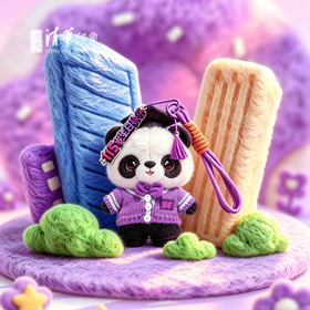 清华文创迷你熊猫挂件-115周年校庆限定款
