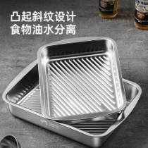 炊大皇盘子托盘餐盘长方形304不锈钢菜盘家用蒸鱼盘龙虾盘深盘可加热 304龙虾盘 商品图2