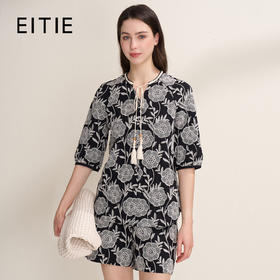 EITIE爱特爱宽松休闲印花显瘦衬衫上衣夏季新款8209910