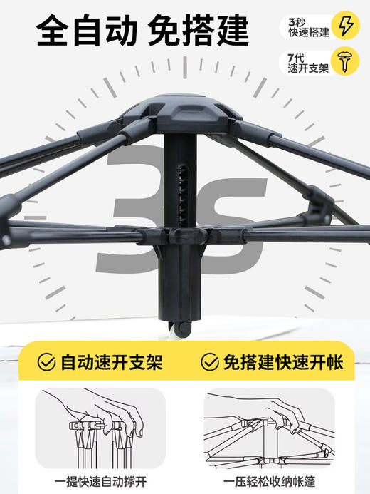 129元起 JEEP吉普户外露营全自动帐篷折叠便携式CQ31【偏远地区不发货】 商品图5