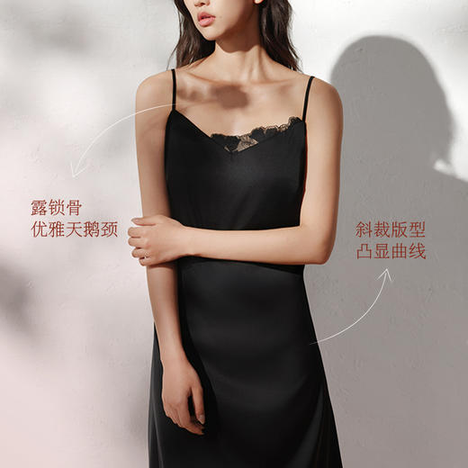 [浮光玫瑰睡裙]奶糖派浮光玫瑰吊带睡衣女长裙夏季丝滑性感浪漫可外穿睡裙家居服 商品图3